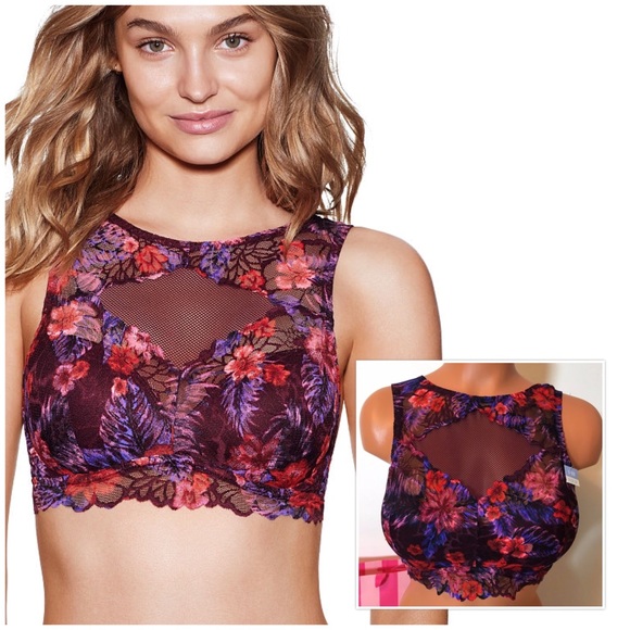 PINK Victoria's Secret Other - NEW PINK VS LACE HIGH NECK PUSH UP BRALETTE
